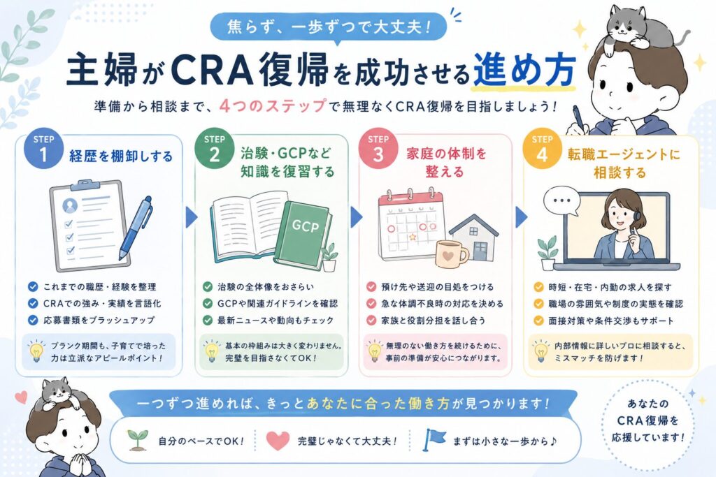 主婦がCRA復帰を成功させる進め方
