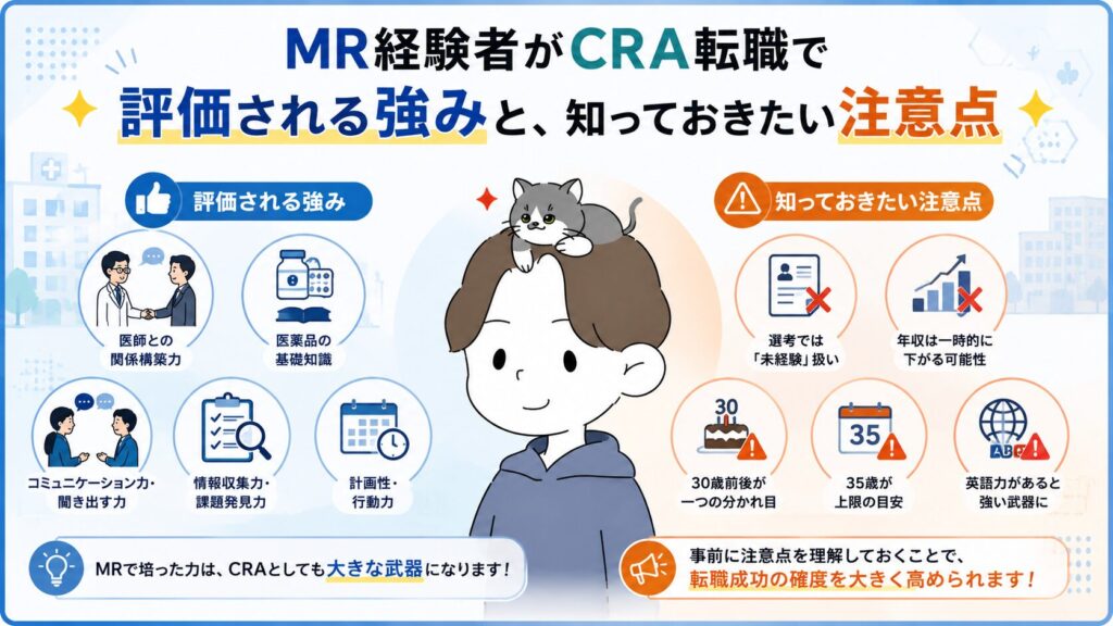 MR経験者がCRA転職で評価される強みと、知っておきたい正直な注意点