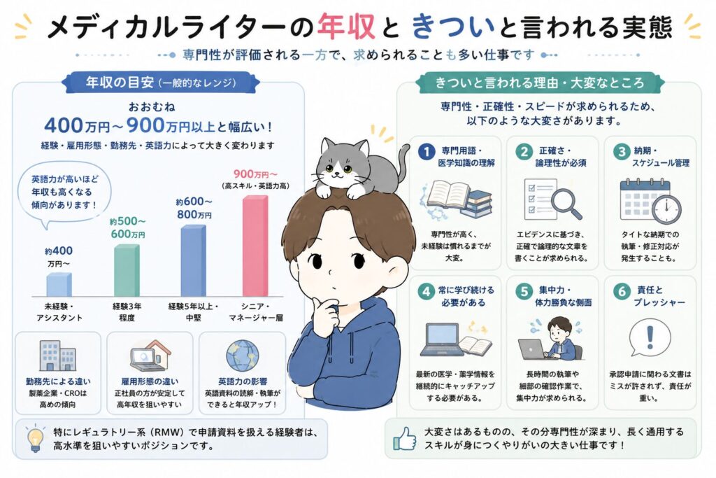 メディカルライターの年収ときついと言われる実態