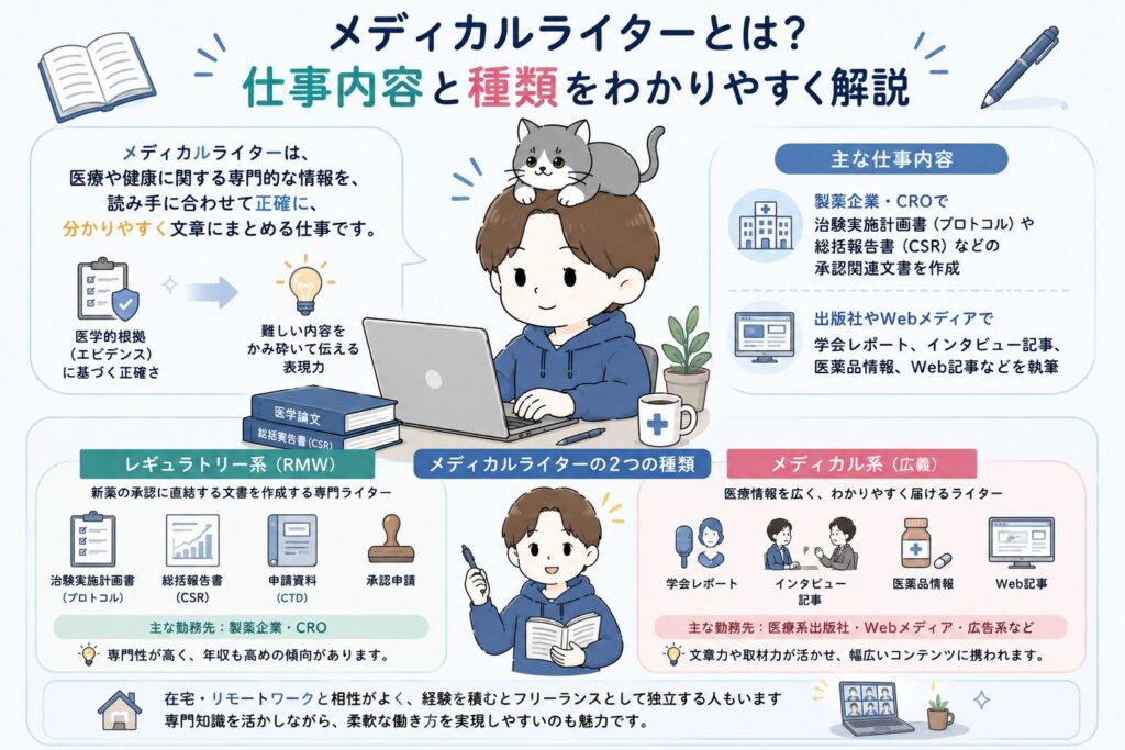 メディカルライターとは?仕事内容と種類をわかりやすく解説
