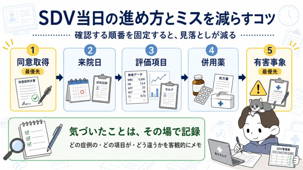 SDV当日の進め方とミスを減らすコツ