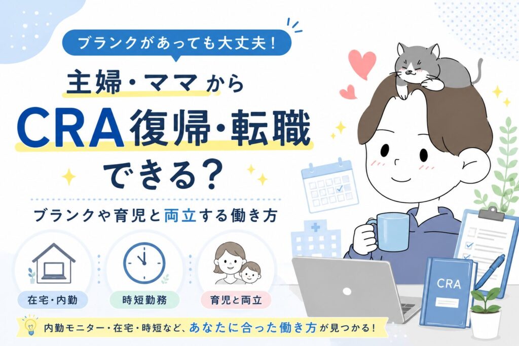 主婦からCRAに復帰・転職できる?ブランクや育児と両立する働き方と進め方