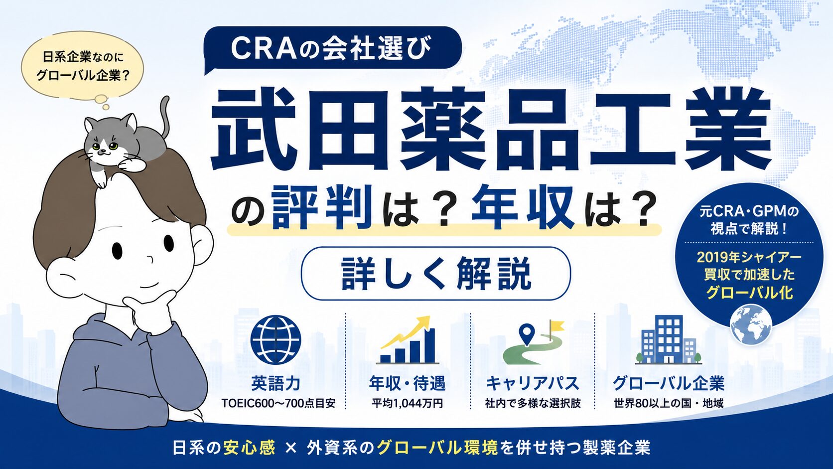 武田薬品工業の評判・年収を解説する記事のアイキャッチ画像