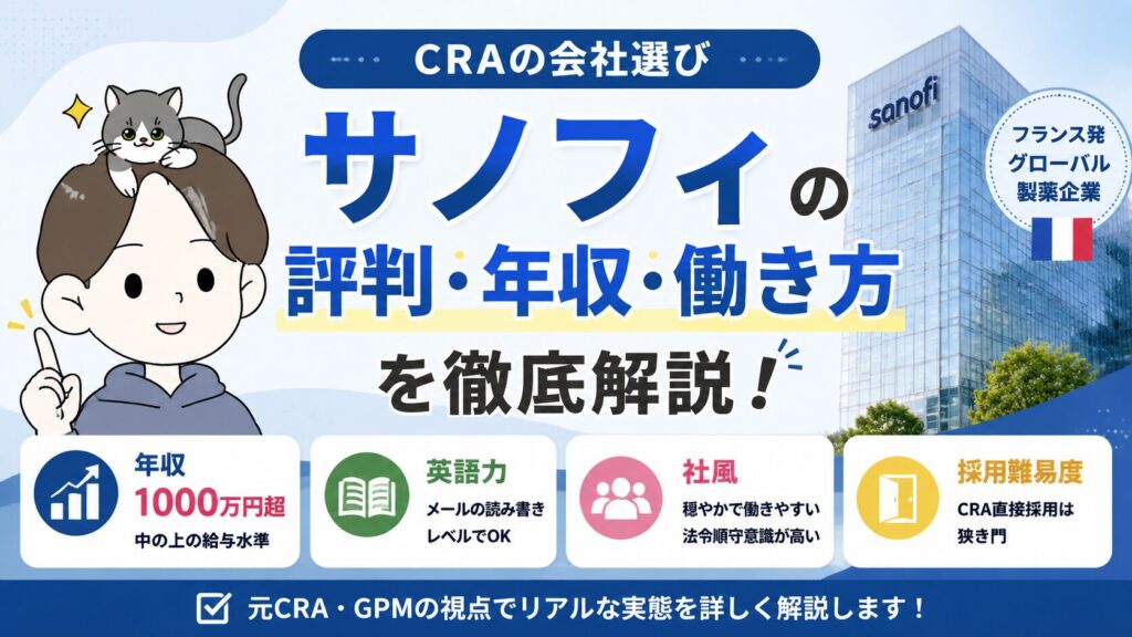 CRAの会社選び:サノフィの評判は?年収は?詳しく解説