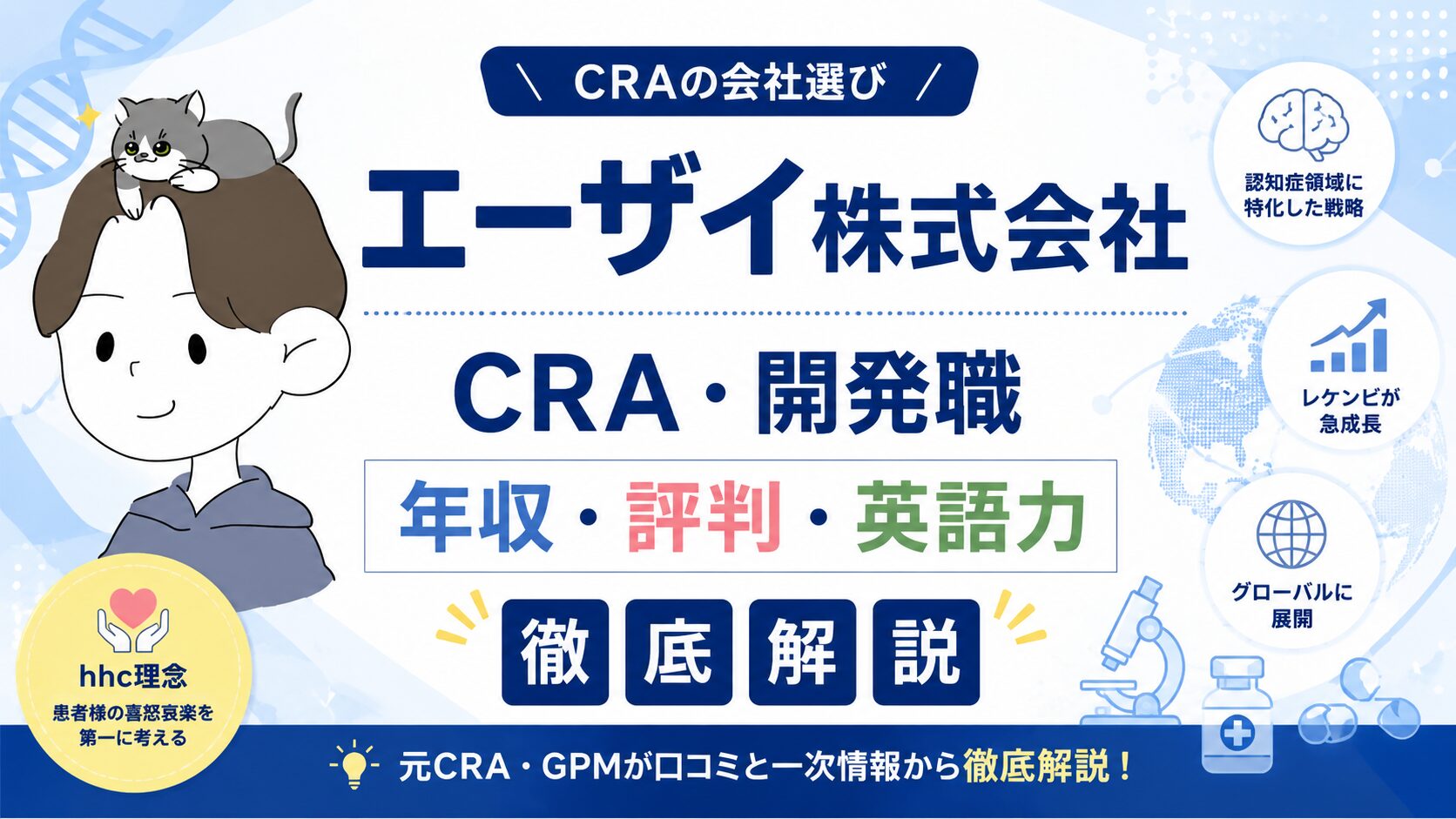 CRAの会社選び：エーザイの評判・年収・英語力を徹底解説するアイキャッチ画像